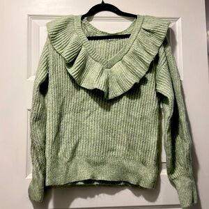 A new day size M light green sweater with ruffle